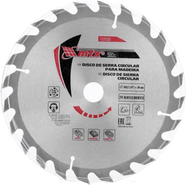 MTX Disco Circular Widea 185 mm × 20 mm × 24 Dentes – Aço 65G, Corte Longitudinal e Transversal em Madeira