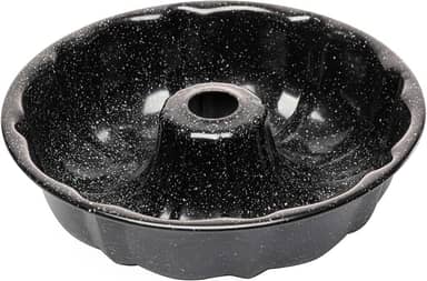 LYOR - Forma para Bolo com Furo Antiaderente de Aço Carbono Granilite Preta 24cm x 6cm