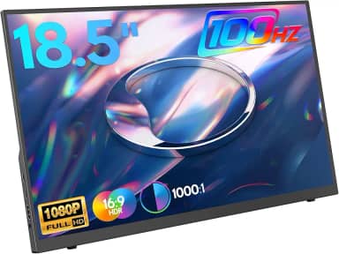 HONGO Monitor Portátil De 18,5" 100Hz 1080P, Suporte Grande, Tela Fhd Ips Hdr Para Jogos, Travel Second Mac, Pc, Xbox, Ps4/5