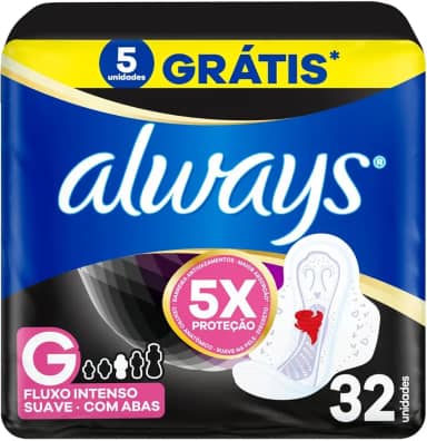 Absorvente Always Noites Tranquilas Suave com Abas - 32 unidades, multi-color