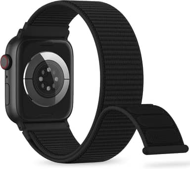 Pulseira esportiva de nylon compatível com Apple Watch séries 10/9/8/7/6/5/4/3 de 38 mm, 40 mm, 40 mm, 41 mm, 42 mm, 45 mm, 46 mm, 49 mm, respirável, ajustável, compatível com iWatch séries 10/9/8/7/6