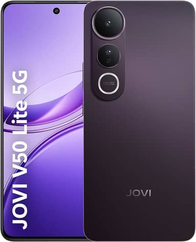 Smartphone JOVI V50 Lite 5G – 256GB, 8+8GB RAM, Dimensity 6300, Tela AMOLED 6,77" 120Hz, Câmera 50MP + Selfie 32MP, Bateria 6500mAh com Carregamento 90W, Android 15, Resistência IP65, Preto Eclipse