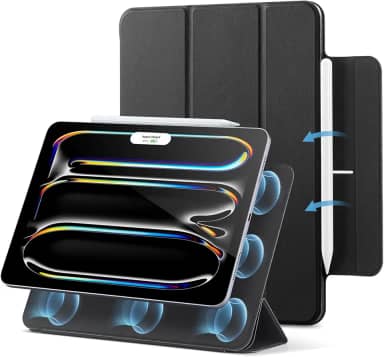 ESR Capa para iPad Pro de 11 polegadas M4 (2024), fixação magnética potente, capa fina com suporte triplo, suporte para Pencil Pro e Pencil (USB-C), suspensão e ativação automáticas, Preto