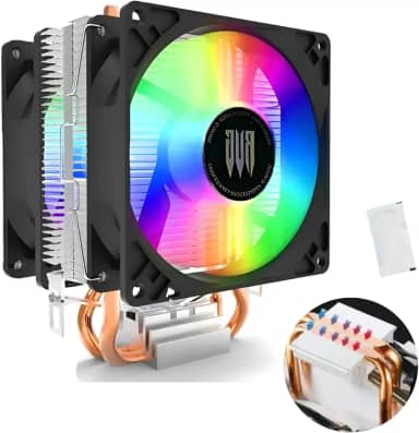 Air Cooler Duplo Cpu Rgb Intel LGA775/115x(1200)/1700/1366/2011/Xeon AMD FM2/FM1/AM2/AM5/AM4/AM3