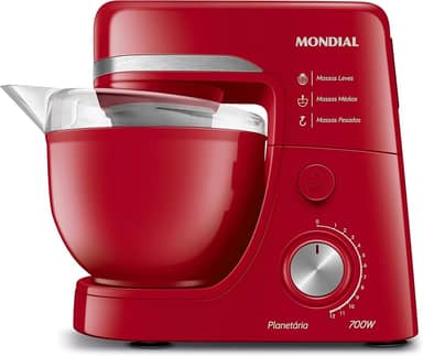 Batedeira Planetária, Mondial, Vermelho, 700W, 110V - BP-03-R