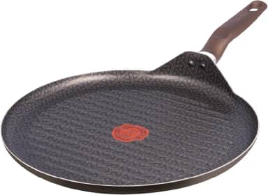 Grill Redondo Rochedo Expert Chocolate 30cm, com Antiaderente Resist 5X, reforçado com Partículas Minerais, Alumínio com Alta Espessura, Base Limpa Fácil e Thermo-Sinal