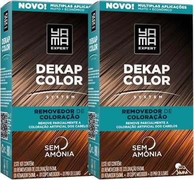 Kit Yama 2 DekapColor Removedor De Coloração Capilar Cabelo Profissional Sem Amonia 300ml