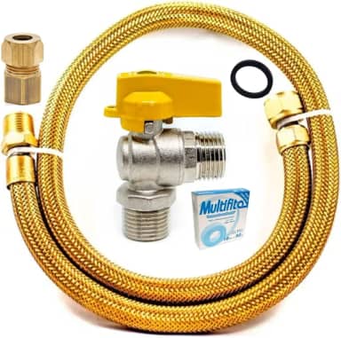 Kit Instalação Gás Encanado Mangueira + Registro + Adaptador Tamanho: 80cm