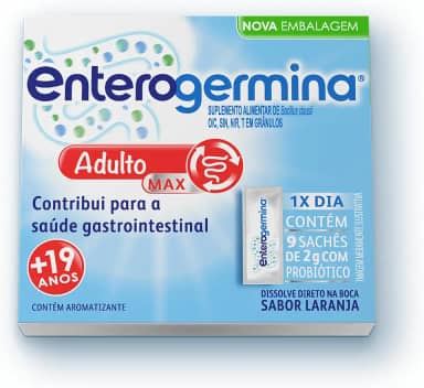 Enterogermina Adulto Probiótico 9 sachês sabor laranja