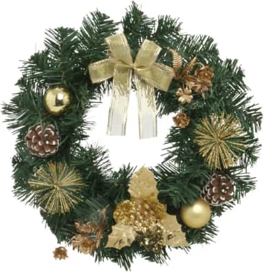 Guirlanda de Natal 30cm Enfeite Natalino Porta Luxo Decoracao Premium (Dourado)