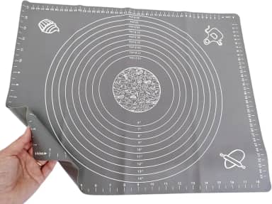 Tapete Culinário de Silicone Profissional (50x40cm) – Antiderrapante, Antiaderente e Reutilizável Guia de Medidas Profissional para Abrir Massas, Sovar Pão e Confeitaria (1, TAPETE CINZA ESCURO)