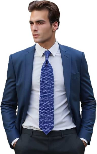 Gravata masculina azul real estampada para gravatas de negócios para ternos extra longa GG 160 cm