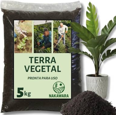 Terra Vegetal Adubada 5kg Pronto p/Uso - Com Humus e Substrato Orgânico Para Vasos Plantas e Hortas