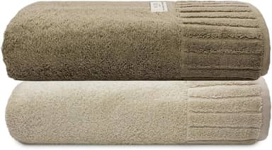 Jogo Toalha De Banho Gigante Ele/Ela Velour 500g/m², 100% Algodão, 02 Peças 85cm x 150cm, Toque Super Macio, Aconchegante, Melhor Absorção, Moderno E Sofisticado (Marrom/Bege)