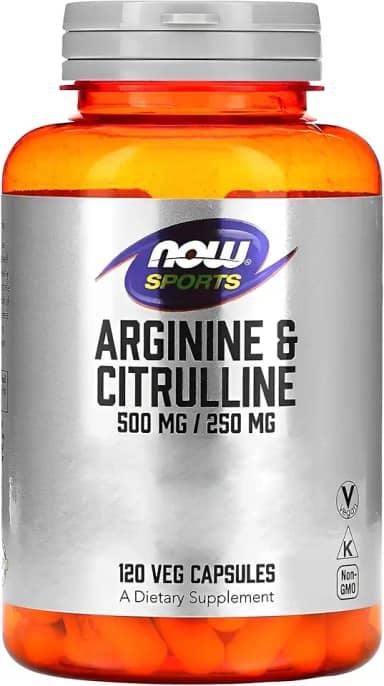 NOW Foods Arginina 500mg e Citrulina 250mg 120Cáps Importado