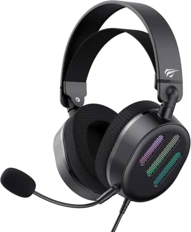 Havit Fone de Ouvido 7.1 USB Gamer H2038U Black, Iluminação RGB, Falante de 50 mm, Microfone Destacável, Design Leve, Headband Regulável