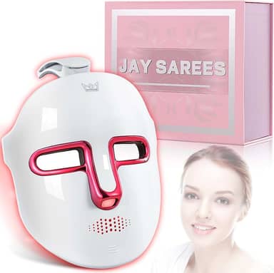 Red-Light-Therapy-for-Face, 7-1 Colors Led Face Mask Light Therapy, Facial Skin Care Mask (White)