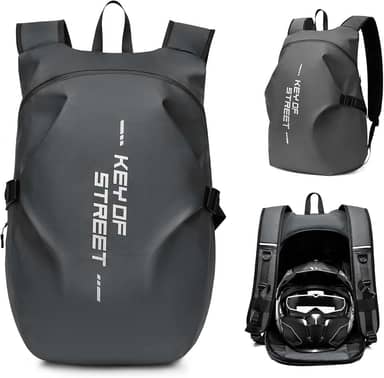 Mochila para Motociclista 40L Impermeável - Capacete Integrado, Grande Capacidade e Resistente à Chuva da Amazônia"