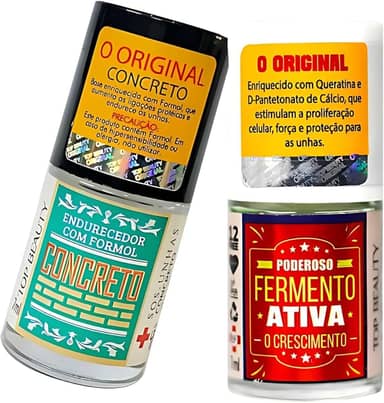 KIT BASE CONCRETO + BASE FERMENTO SOS unhas Top Beauty, Top Beauty