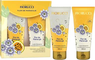FIORUCCI Kit Sabonete Líquido 200ml + Loção Hid. 200ml FLOR DE MARACUJA