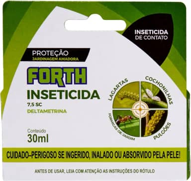 Forth Inseticida, Líquido, Defensivo, Deltametrina, Concentrado, Contra Lagartas, Formigas de Jardim, Cochonilhas, Pulgões, Frasco, 30ml