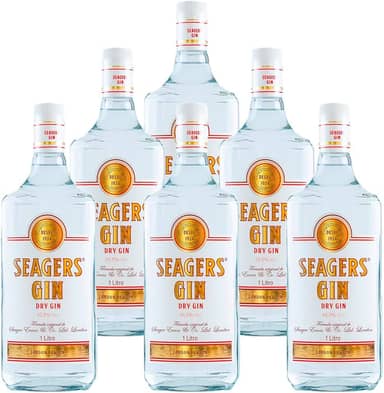 Seagers, Gin Nacional Seagers Dry Gin 1l 6 Unidades