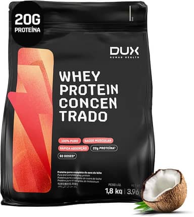 Whey Protein Concentrado Coco Refil 1.8kg – Contribui Para o Ganho Muscular Hipertrofia – Dux Human Health