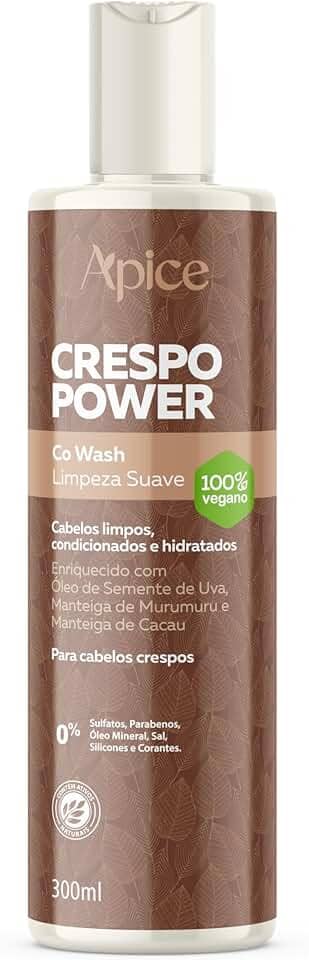 Ápice Co Wash Limpeza Suave Crespo Power | Limpeza Condicionante com Óleo de Semente de Uva e Manteigas Vegetais para Cabelos Crespos | 300ml