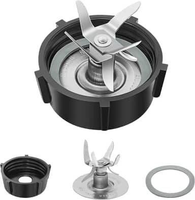 Peças de reposição do liquidificador para liquidificador Oster - Lâmina de aço inoxidável de 6 pontos com tampa de base de pote e 1 peça de vedação de anel O para liquidificador Oster e Osterizer