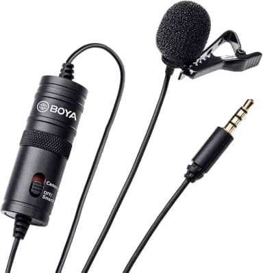 BOYA BY-M1 Microfone Condensador Electret de 3,5 mm com adaptador de 1/4" para Smartphones iPhone DSLR Câmeras PC