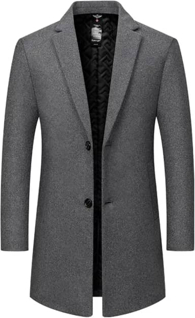 Blazer masculino masculino com gola alta forrado com lã de ovelha para trabalho modesto, longo, básico, inverno, outono, 2025