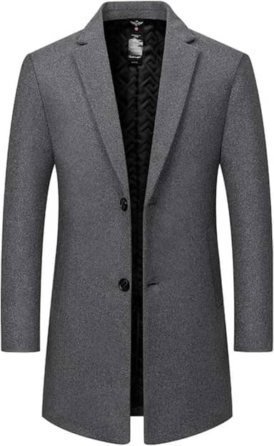 Blazer masculino masculino com gola alta forrado com lã de ovelha para trabalho modesto, longo, básico, inverno, outono, 2025