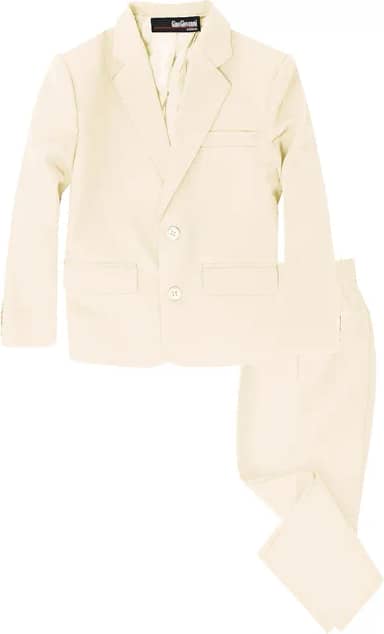 Gino Giovanni Conjunto de 2 peças de terno formal para meninos, Marfim, 12