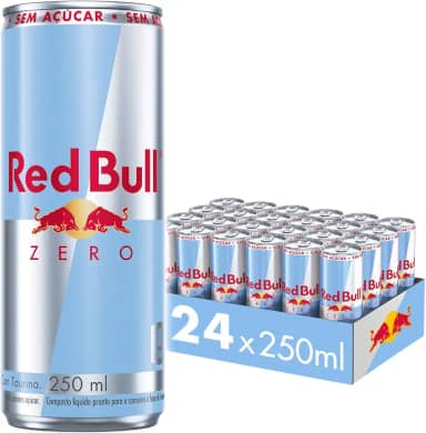 Pack de 24 Latas Red Bull Energético, Zero, Sem Açúcar, 250ml