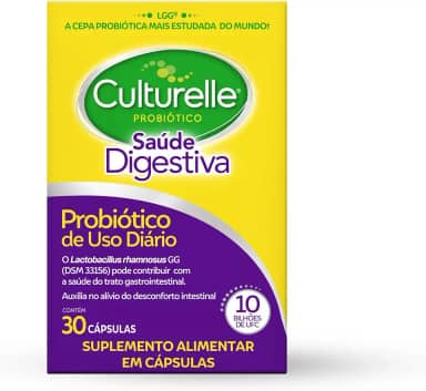 Culturelle Probiótico Saúde Digestiva, Suplemento Alimentar Diário, Com Lactobacilos, Sem Glúten, Sem Lactose, 30 Cápsulas