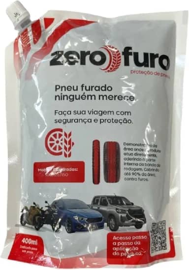 Selante Preventivo Contra Furos De Pneus 400ml - Zero Furo - Unidade