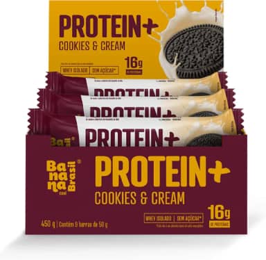 Banana Brasil Display Barra De Proteina Protein + Recheio De Cookie - 9 Unidades De 50G (450G)