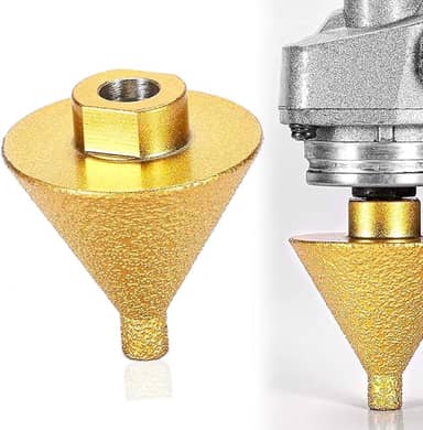 Broca Fura Piso Chanfro Diamantada Cônica Escalonada Desbaste Porcelanato Esmerilhadeira M14 + Nfe