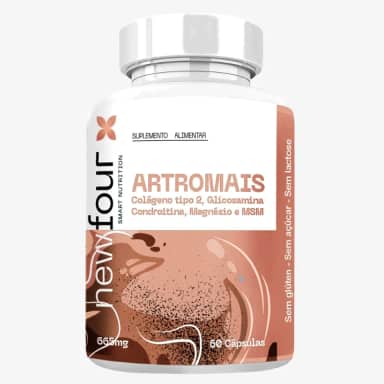 ARTROMAIS NewFour 60 Cápsulas - Glucosamina 550mg + Condroitina 400mg + Colágeno Tipo 2 + MSM + Magnésio - Suplemento Para Articulações Artrite Artrose - Smart Nutrition