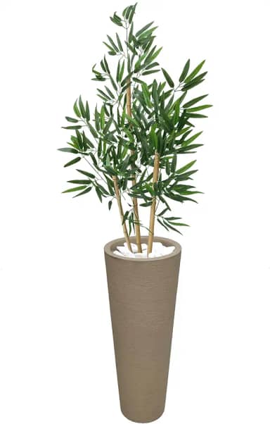 Bambu Artificial Cozinha Vaso Grafiato Alto Decoração (Grafiato Bege)