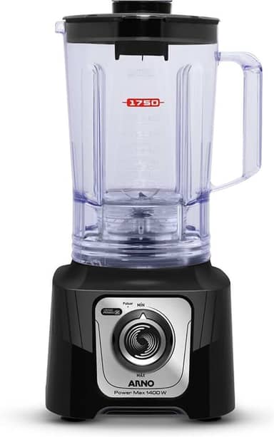 Liquidificador Arno Powermax 1400W LN65 Preto, com 6 Lâminas Powelix Pro, 3,1L de Capacidade, Tecnologia Comfort Control e Design Arno, 110V