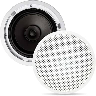 Caixa Acustica 140W Embutir Teto Som Ambiente Arandela Redonda