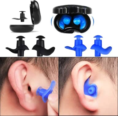 Protetores de ouvido Blossm para natação infantil, impermeáveis, reutilizáveis, de silicone, multicoloridos, pacote com 2 pares