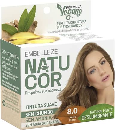 Embelleze Tinta De Cabelo Natucor Individual Louro Claro 8.0 Naturalmente Deslumbrante