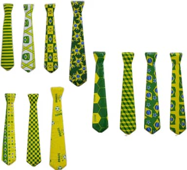 Gravata Brasil Kit 36 Unid Carnaval Copa do Mundo Jogo (2014-F)