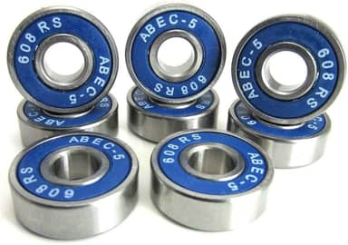 Rolamentos para skates, longboards, patins em linha, patins, spinners, dupla blindagem, rolamentos de esferas miniatura 8x22x7, 608, ABEC-9 (pacote com 8 azuis)