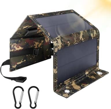 Carregador solar dobrável portátil de 5V 20W, painel de carregamento solar USB com saída, solar para ciclismo, caminhada, acampamento, viagem, fonte de alimentação durável e resistente a arranhões 1