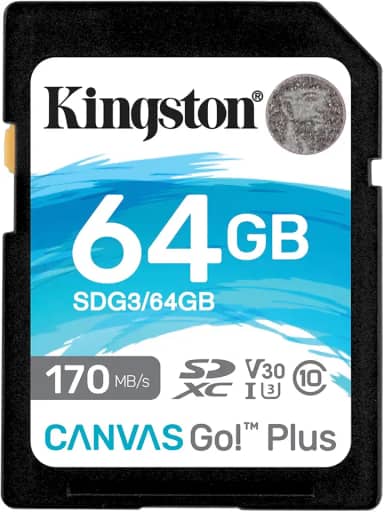 Sdg3/64GB - Cartão De Memória Padrão Sd De 64GB Canvas Go Plus (Leitura = 170Mb/S) Classe 10 U3 V30