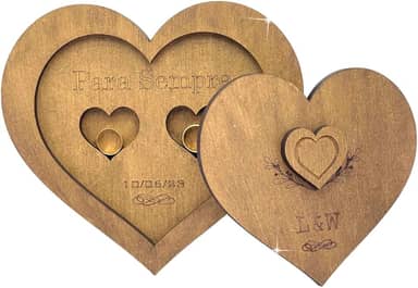 Porta Aliança Coração Caixinha Personalizado Casamento Noivado Namoro Mdf