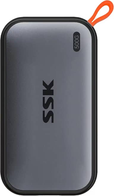 SSK SSD NVME externo portátil de 500 GB, até 1050 MB/s, velocidade de transmissão extrema USBC 3.2 Gen2 Drive de estado sólido para smartphones tipo C, PS5, Xbox, laptop, MacBook/Pro/Air e mais